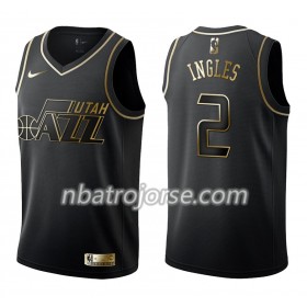 Män Utah Jazz Tröja Joe Ingles 2 Nike Svart Guld Edition Swingman
